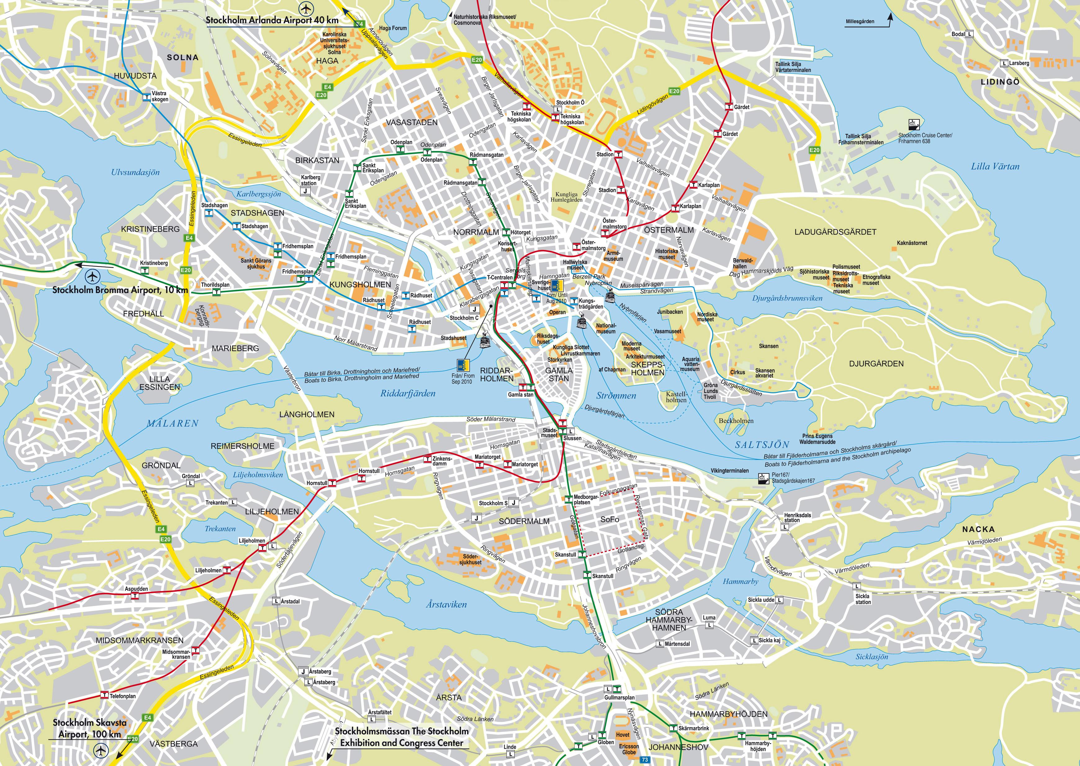 Stockholm street map - Karta över Stockholm street (Södermanland och