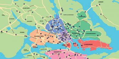 Karta över staden cykel karta Stockholm
