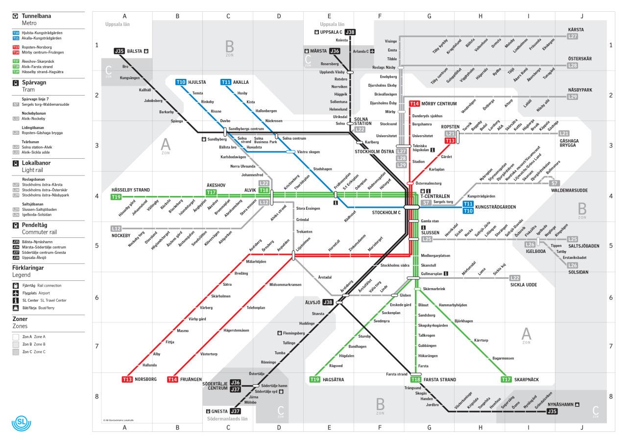 Sl Karta Tunnelbana | Karta Mellersta