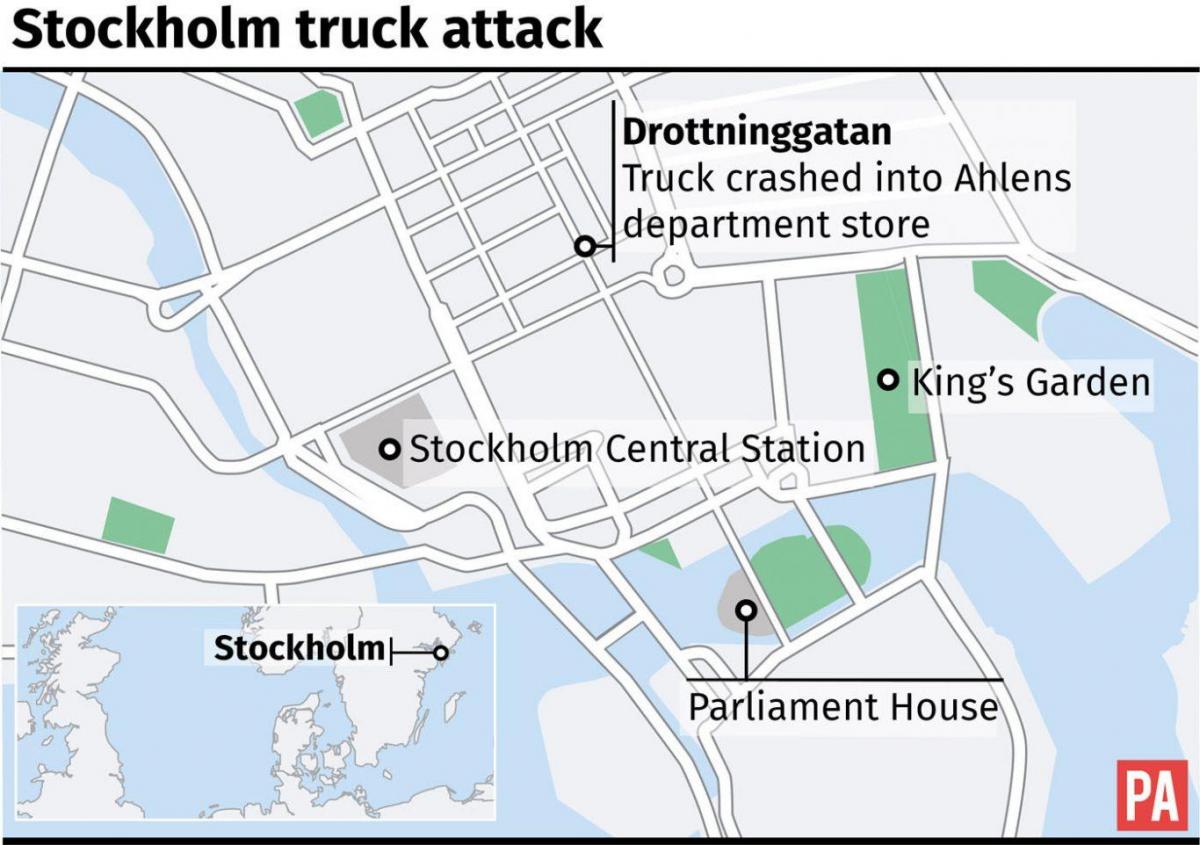 karta över drottninggatan i Stockholm