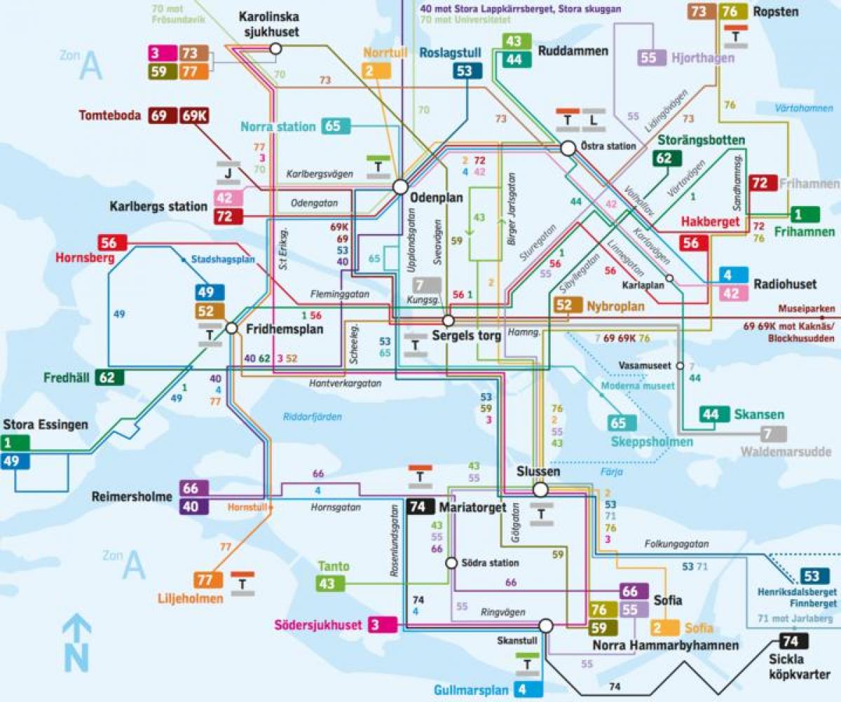 Stockholm busslinjer karta