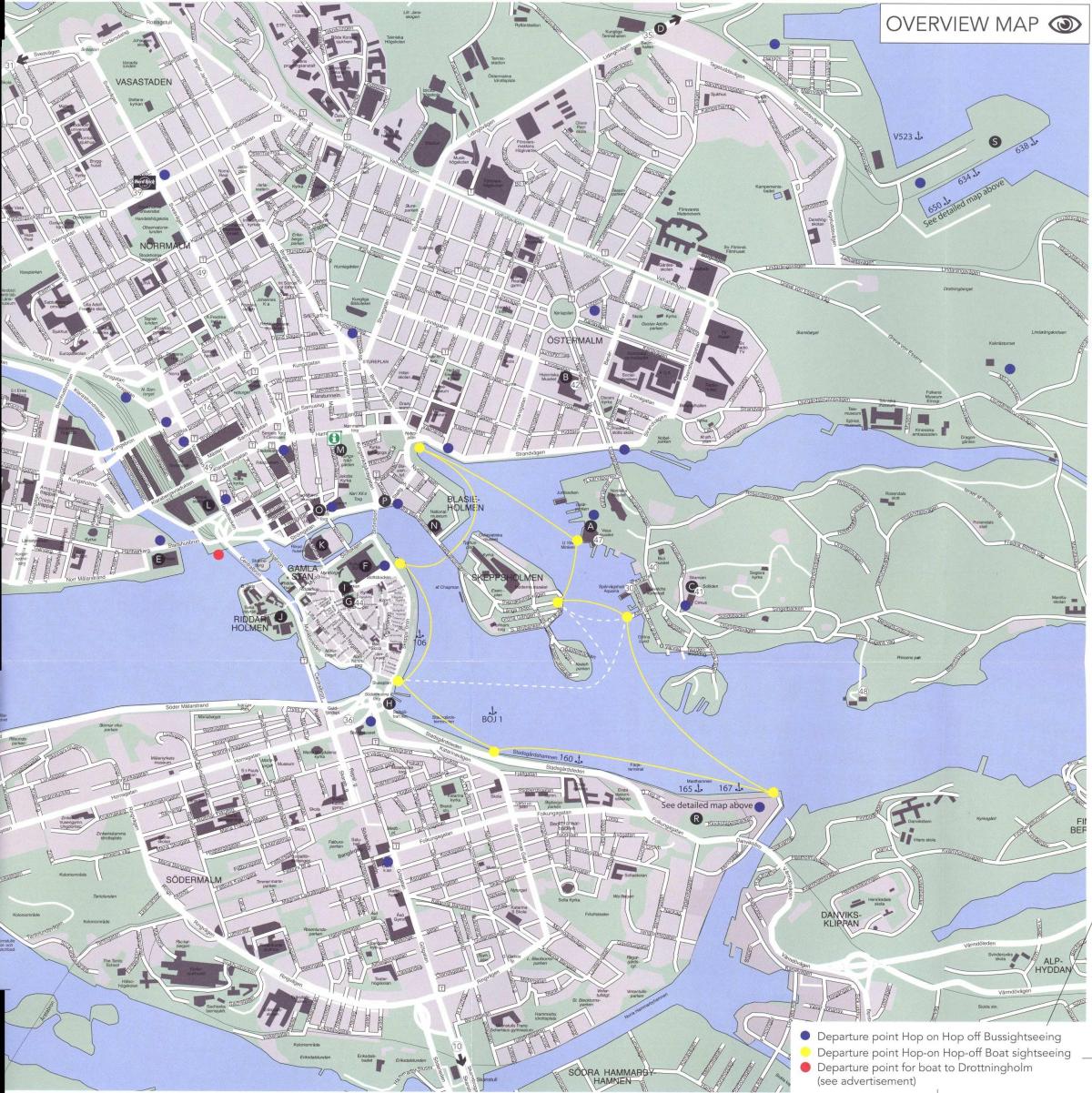 karta över Stockholm centrum