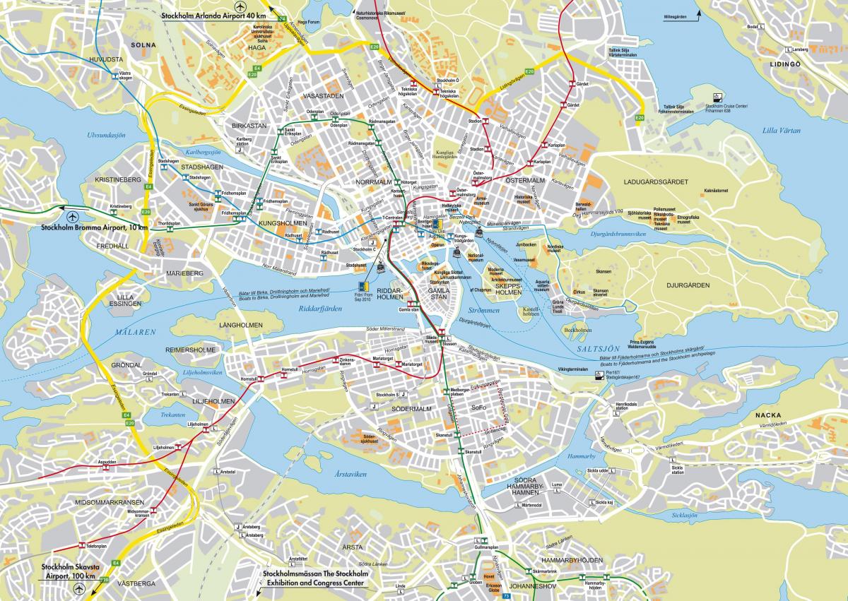 karta över staden Stockholm