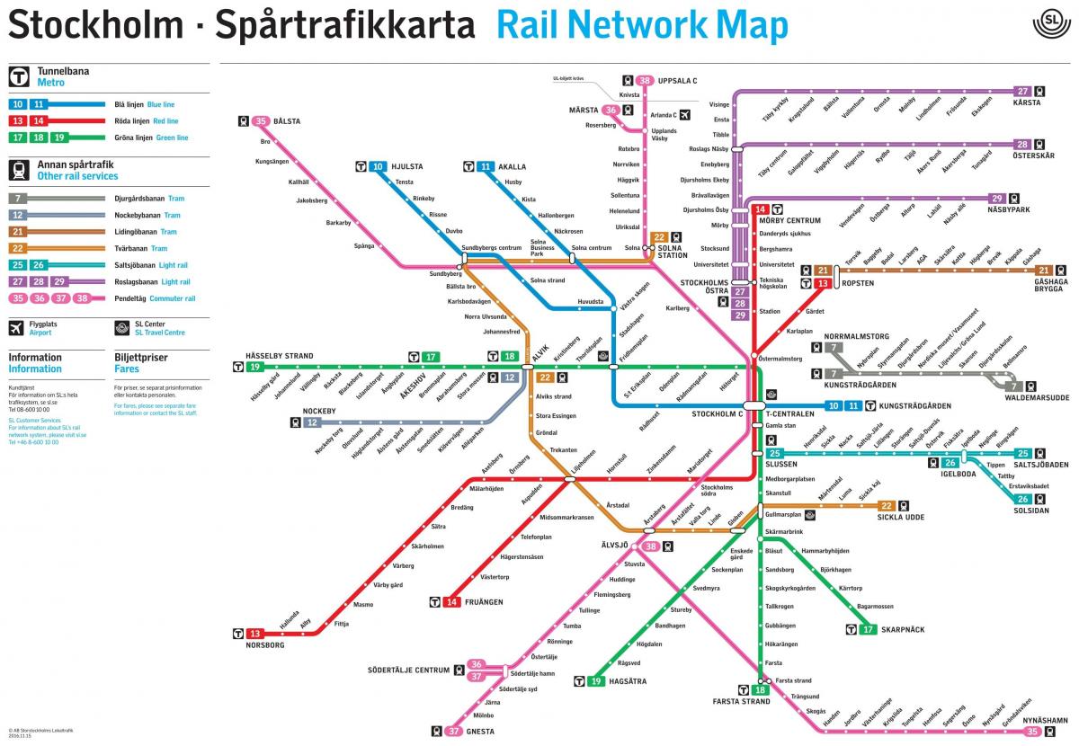 Stockholm järnvägsnätet karta