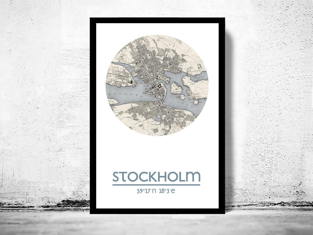 karta över Stockholm karta affisch