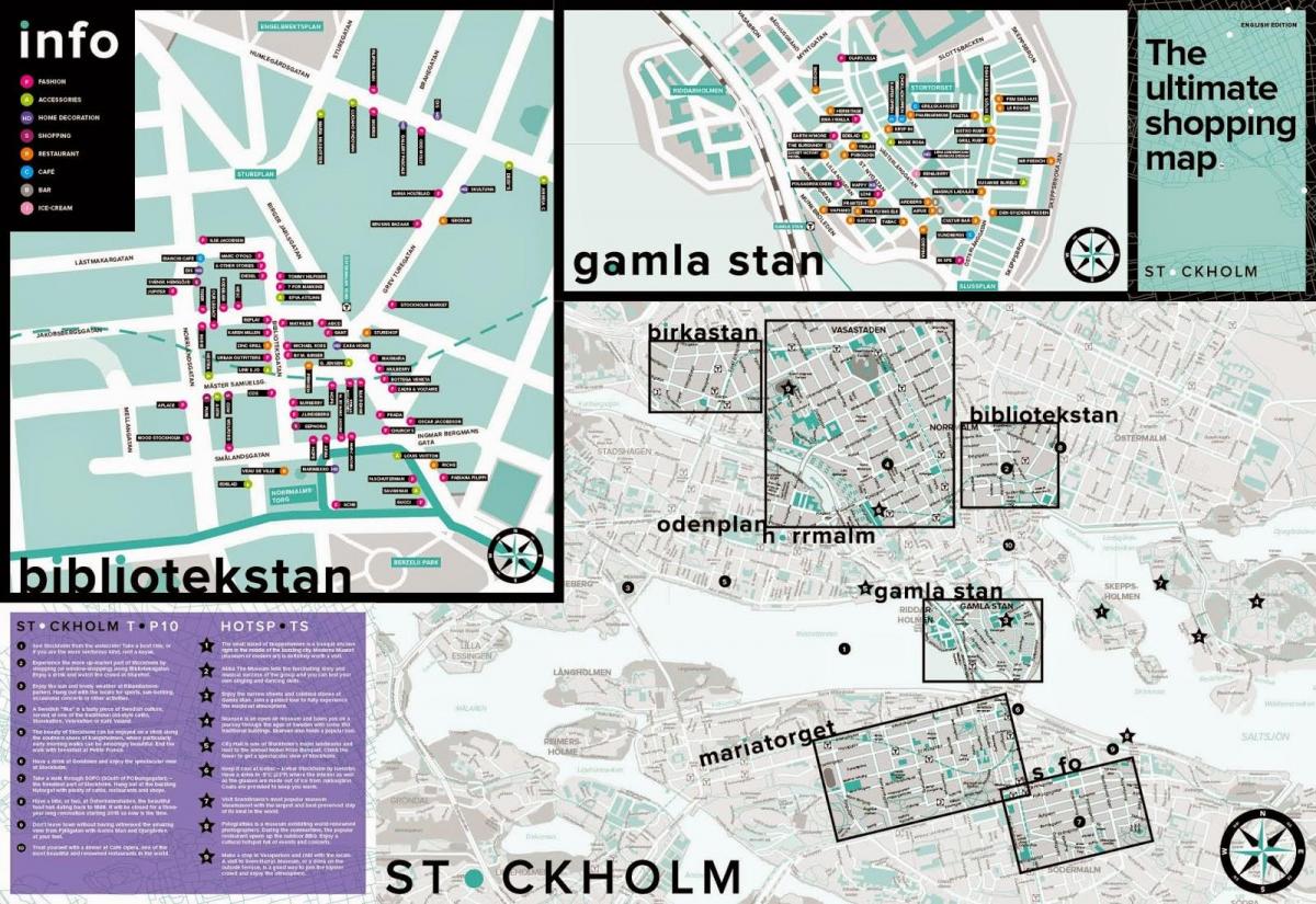 karta över Stockholm shopping