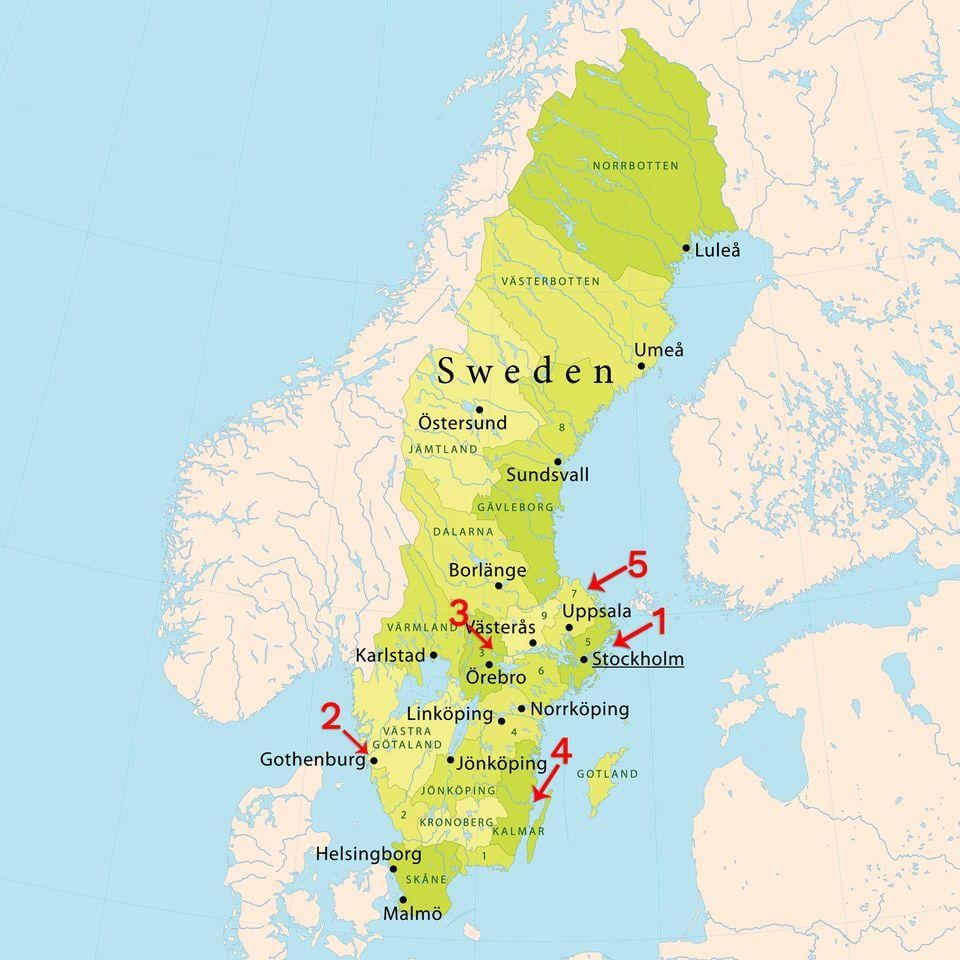 karta över Stockholm stränder