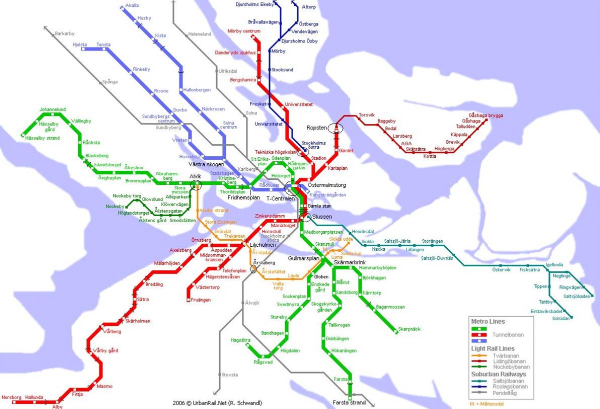 karta av Stockholms tunnelbana station