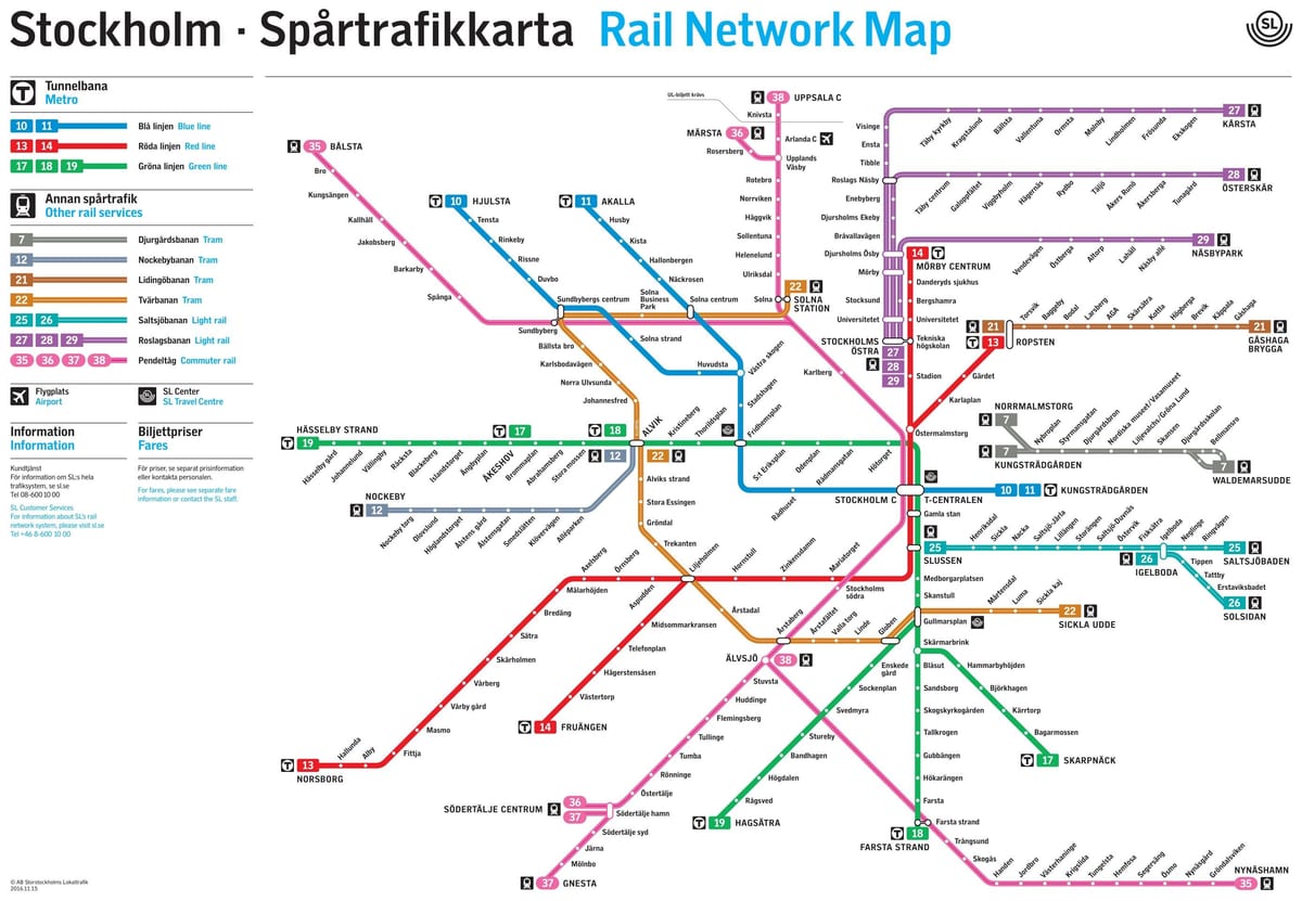 metro karta i Stockholm