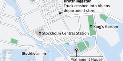 Karta över drottninggatan i Stockholm