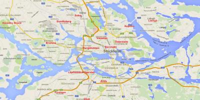 Karta över Stockholms stadsdelar