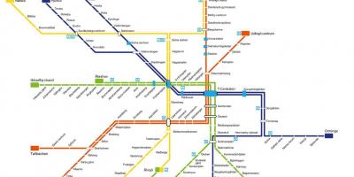 Karta av Stockholms tunnelbana konst