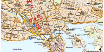Turist karta Stockholm Sverige